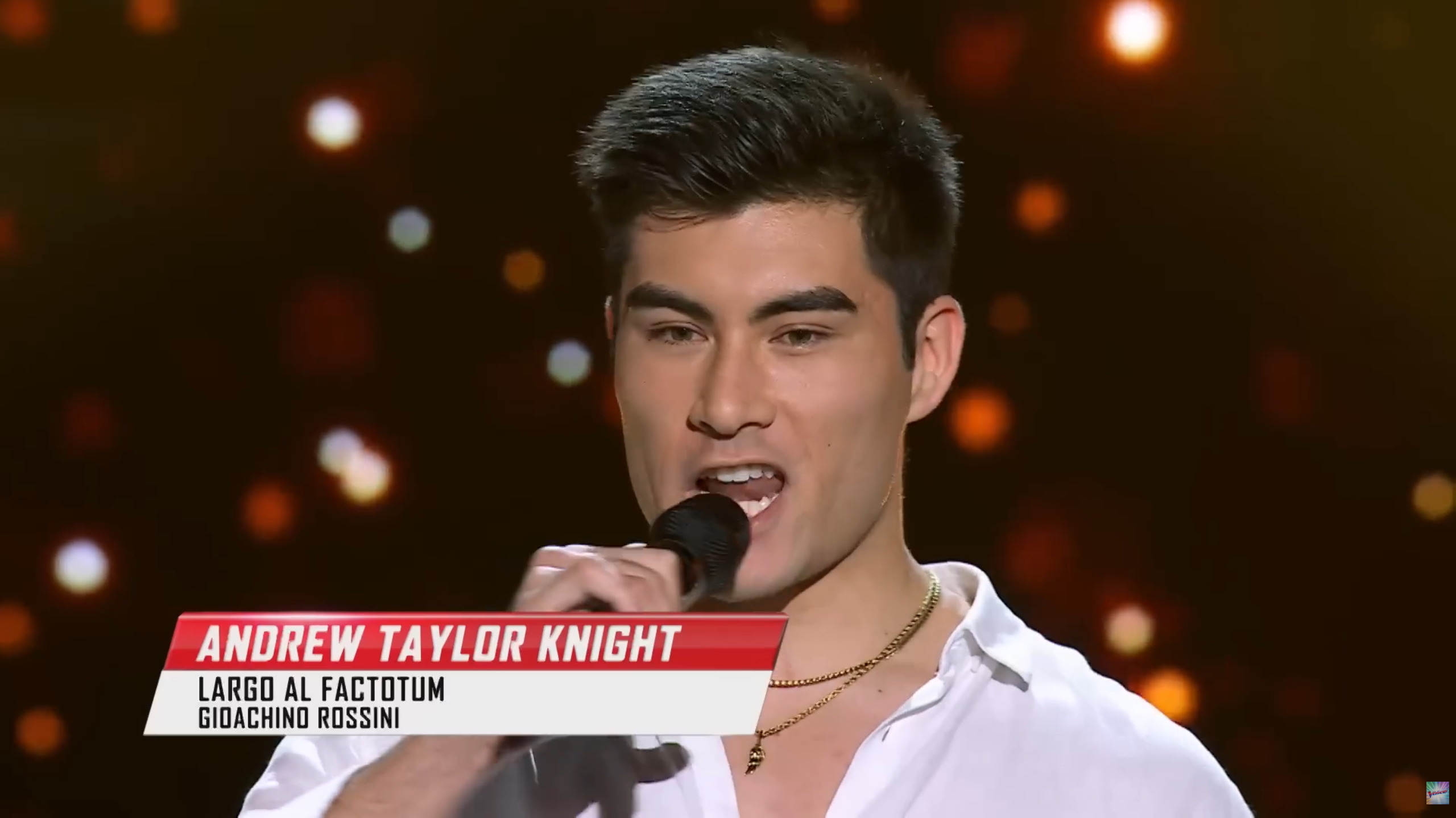 Andrew Taylor Knight performing on The Voice Australia stage